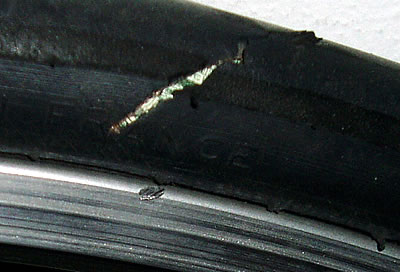 Tire cut