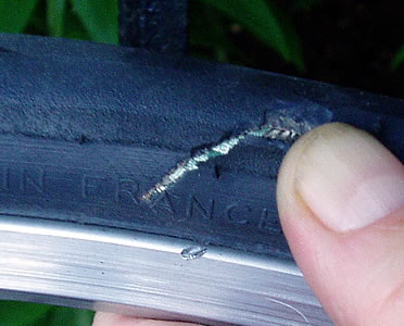 Tire cut